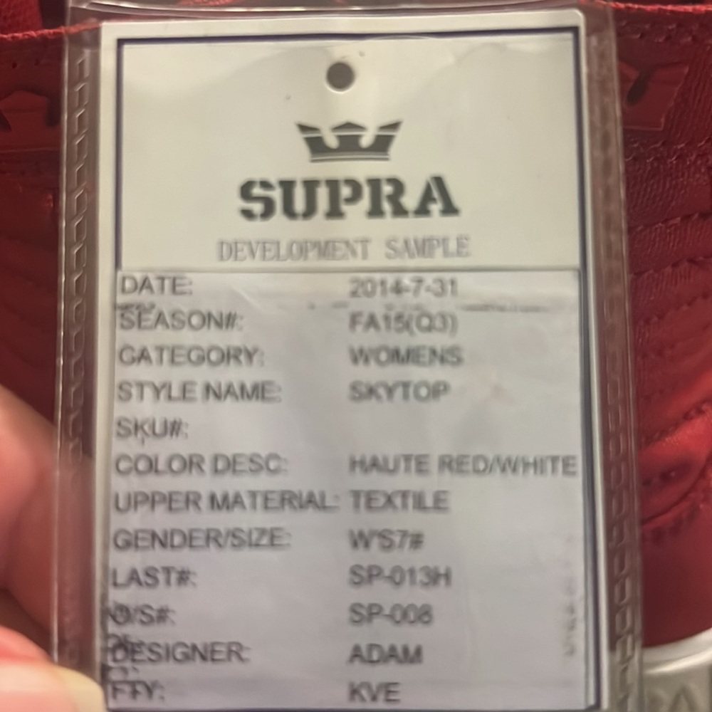 RELISTED. Supra Skytops Express Tuf womens red canvas pair high top sneakers 7 - Picture 9 of 10